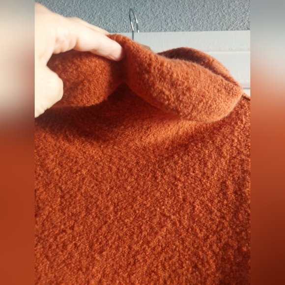Free People Wool Alpac Blend Cowl neck Sweater in Terracotta Orange L - Picture 5 of 7
